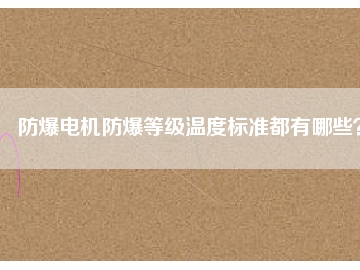 防爆電機(jī)防爆等級(jí)溫度標(biāo)準(zhǔn)都有哪些？