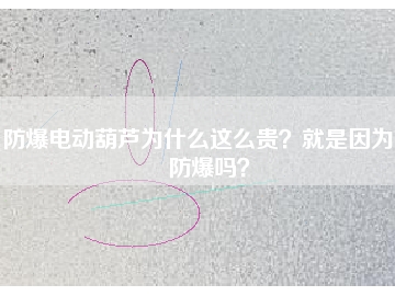 防爆電動葫蘆為什么這么貴？就是因為能防爆嗎？