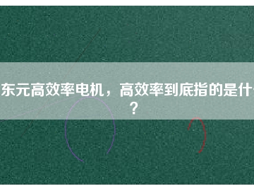 東元高效率電機(jī)，高效率到底指的是什么？