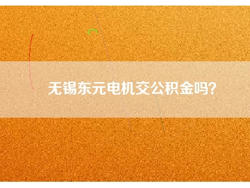 無錫東元電機(jī)交公積金嗎？