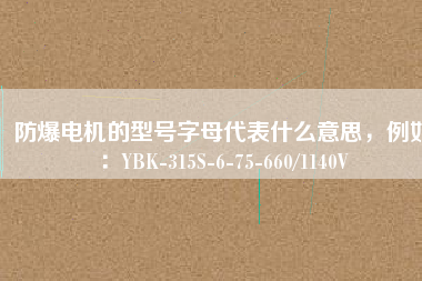 防爆電機(jī)的型號(hào)字母代表什么意思，例如：YBK-315S-6-75-660/1140V