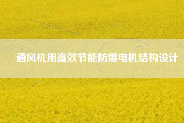 通風(fēng)機(jī)用高效節(jié)能防爆電機(jī)結(jié)構(gòu)設(shè)計