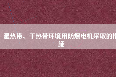 濕熱帶、干熱帶環(huán)境用防爆電機(jī)采取的措施